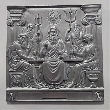 Zeus  3D Taş Tablo, Üç Boyutlu Olimpos Bas Relief Taş Tablo (55184)