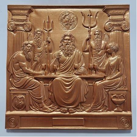 Zeus  3D Taş Tablo, Üç Boyutlu Olimpos Bas Relief Taş Tablo (55184)