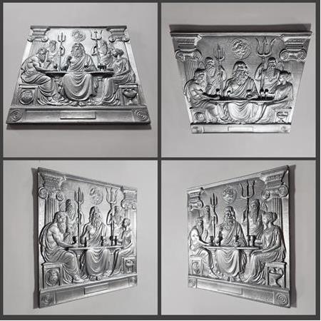 Zeus  3D Taş Tablo, Üç Boyutlu Olimpos Bas Relief Taş Tablo (55184)