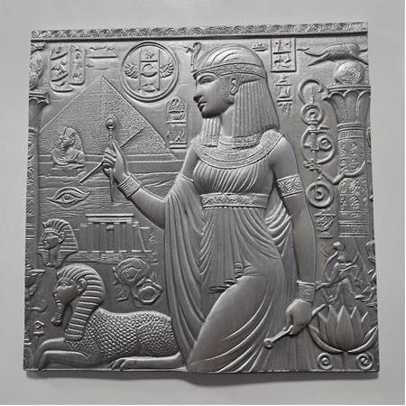 Kleopatra Temalı 3D Taş Tablo, Üç Boyutlu Dekoratif Rölyef Taş Kabartma (55112)