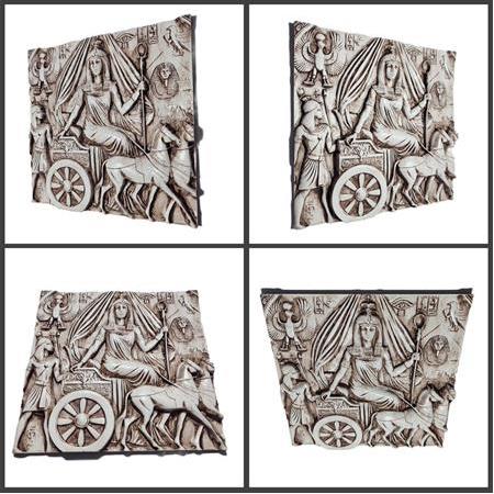 Kleopatra Temalı 3D Taş Tablo, Üç Boyutlu Dekoratif Rölyef Taş Kabartma (55111)