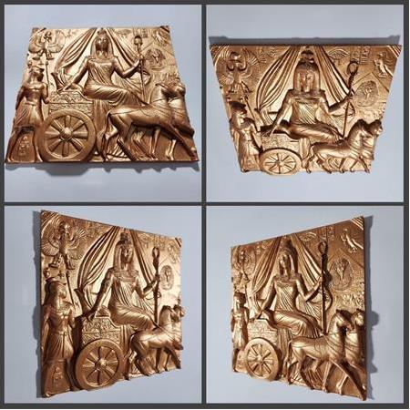 Kleopatra Temalı 3D Taş Tablo, Üç Boyutlu Dekoratif Rölyef Taş Kabartma (55111)