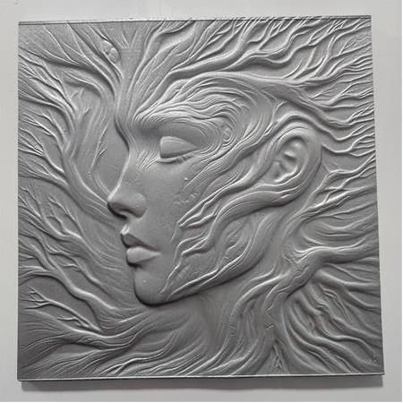 Köklü Hisler Temalı 3D Taş Tablo, Üç Boyutlu Dekoratif Rölyef Taş Kabartma (55192)