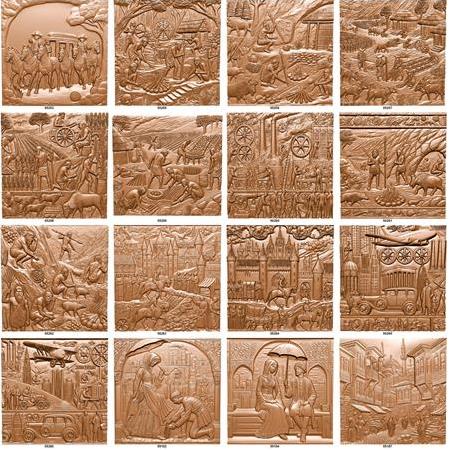 Özel Gün Figürleri Temalı Seçmeli 4'lü Set 3D Taş Tablo , Eski Medeniyetler, İnsanlık Tarihi