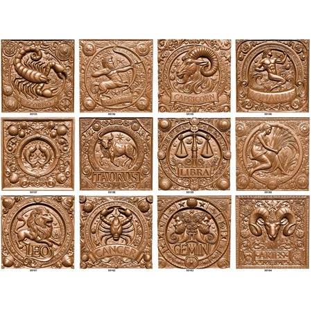 Tarot Figürleri Temalı Seçmeli 4'lü Set 3D Taş Tablo , Burçlar, Terazi, Başak, Yengeç, İkizler