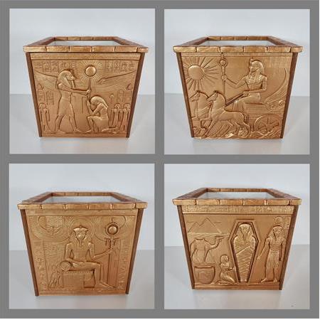 Antik Mısır Temalı 3d Kaplama Seramik Saksı, Üç Boyutlu Dekoratif Saksı,