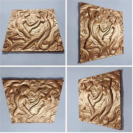 Üniversal Dans Temalı 4'lü Set 3D Taş Tablo, 40x40 cm, üç boyutlu rölyef tablo seti