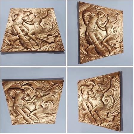 Üniversal Dans Temalı 4'lü Set 3D Taş Tablo, 40x40 cm, üç boyutlu rölyef tablo seti