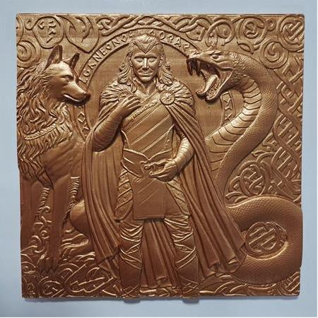 Loki Temalı 3D Taş Tablo, İskandinav Mitolojisi Üç Boyutlu Rölyef Plaka (55417)