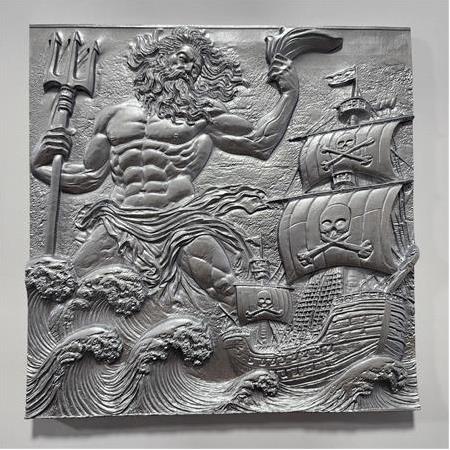 Yunan Mitolojisi  Temalı  4'lü Set 3D Taş Tablo, 40x40 cm, Zeus, Poseidon, Afrodit, Hera