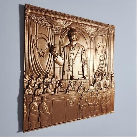 Atatürk Temalı 3D Taş Tablo 6lı Set, 40x60 cm, Üç Boyutlu İşyeri Ofis Dekor