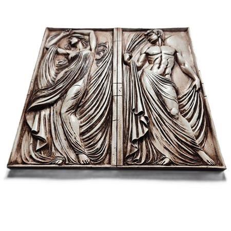 25x25cm Sanat Temalı 3D Taş Tablo, Üç Boyutlu Sanatsal Rölyef Eser  (55124)