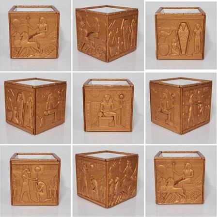 Antik Mısır Temalı 3d Kaplama Seramik Saksı, Üç Boyutlu