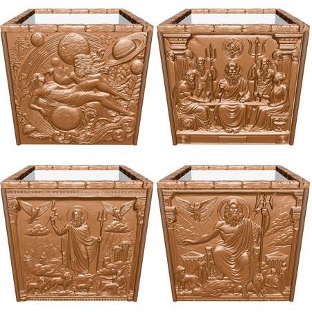 Zeus, Yunan Mitolojisi Temalı 3d Kaplama Seramik Saksı, Olympus, Üç Boyutlu