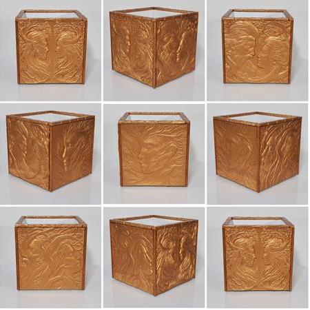 Köklü Hisler Temalı 3d Taş Rölyef Kaplama Seramik Saksı,  Üç boyutlu Süsleme Dekoratif Vazo