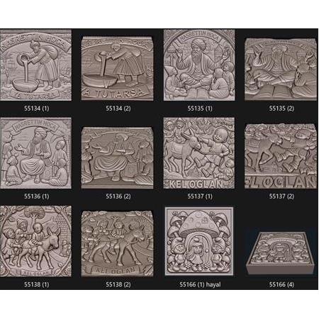 Şirinler, Nasrettin Hoca, Keloğlan, Korsanlar, İskelet, 3d dijital tasarımlar