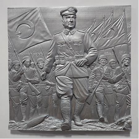 Atatürk & Kurtuluş Savaşı Temalı 3D Taş Tablo, Üç Boyutlu Taş Kabartma Dekor, Askılı Model (55406)