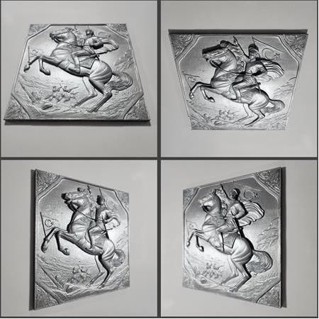 Atatürk & Kurtuluş Savaşı Temalı 3D Taş Tablo, Üç Boyutlu Taş Kabartma Dekor, Askılı Model (55405)
