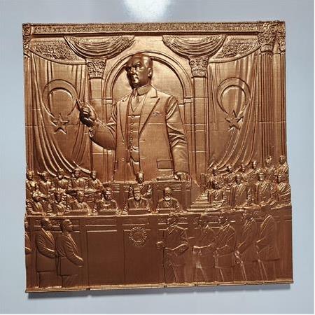 Atatürk & TBMM Temalı 3D Taş Tablo, Üç Boyutlu Masa Duvar Dekor (55404)