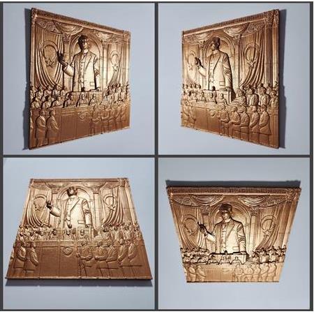 Atatürk & TBMM Temalı 3D Taş Tablo, Üç Boyutlu Masa Duvar Dekor (55404)
