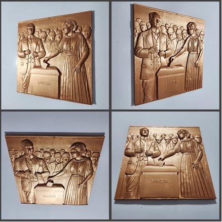 Atatürk & Kadın Hakları Temalı 3D Taş Tablo, Üç Boyutlu Dekoratif Duvar Süsü (55408)
