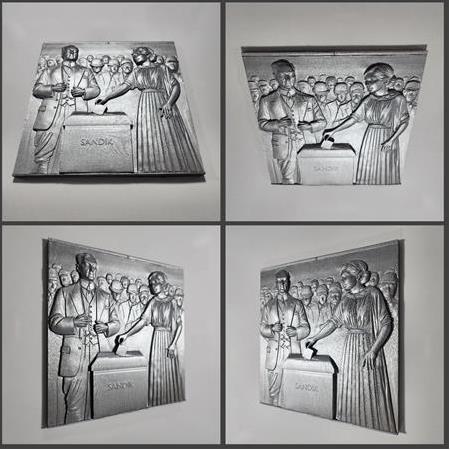 Atatürk & Kadın Hakları Temalı 3D Taş Tablo, Üç Boyutlu Dekoratif Duvar Süsü (55408)