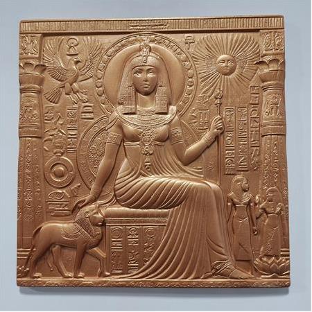 Kleopatra Temalı 3D Taş Tablo, Üç Boyutlu Dekoratif Rölyef Taş Kabartma (55108)