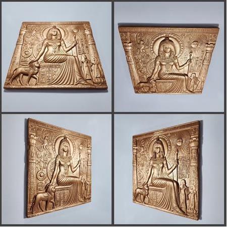 Kleopatra Temalı 3D Taş Tablo, Üç Boyutlu Dekoratif Rölyef Taş Kabartma (55108)
