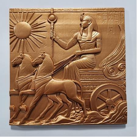Antik Mısır Temalı 3D Taş Tablo, Üç Boyutlu Taş Dekor (55412)