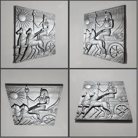 Antik Mısır Temalı 3D Taş Tablo, Üç Boyutlu Taş Dekor (55412)