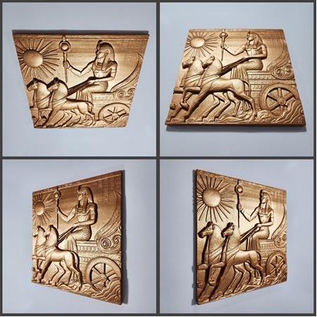 Antik Mısır Temalı 3D Taş Tablo, Üç Boyutlu Taş Dekor (55412)