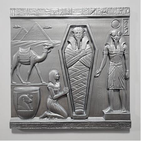 Mısır Mumya Temalı 3D Taş Tablo, Üç Boyutlu Rölyef Kabartma (55414)