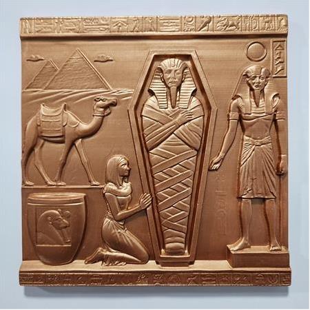 Mısır Mumya Temalı 3D Taş Tablo, Üç Boyutlu Rölyef Kabartma (55414)