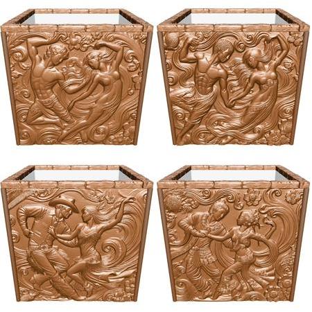 Dans Temalı 3d Kaplama Seramik Saksı, Üç Boyutlu Dekoratif Vazo