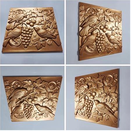 Bahçe Hayatı Temalı 4'lü Set 3D Taş Tablo, 40x40 cm, üç boyutlu rölyef tablo seti