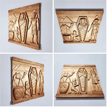 Mısır Mumya Temalı 3D Taş Tablo, Üç Boyutlu Rölyef Kabartma