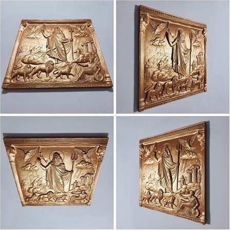 Zeus Temalı 3D Taş Tablo, Üç Boyutlu Antik Yunan Dekoratif Taş Tablo (55185)