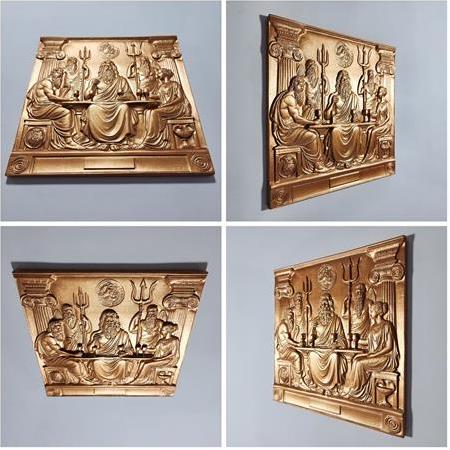 Zeus  3D Taş Tablo, Üç Boyutlu Olimpos Bas Relief Taş Tablo (55184)