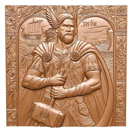 Thor Temalı 3D Taş Tablo, Üç Boyutlu Dekoratif Duvar Kaplama (55118)