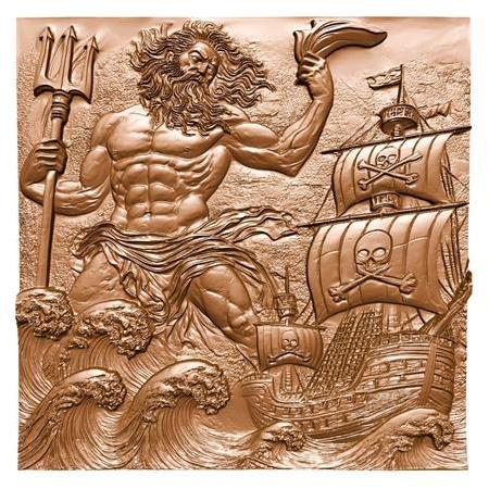 Poseidon Temalı 3D Taş Tablo, Üç Boyutlu Rölyef Tablo (55402)