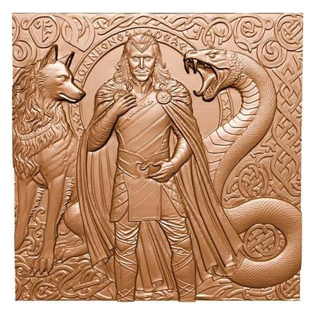 Loki Temalı 3D Taş Tablo, İskandinav Mitolojisi Üç Boyutlu Rölyef Plaka (55417)