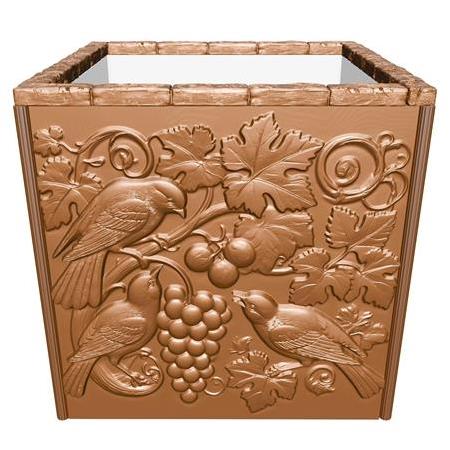 Bahçe Hayatı Temalı 3d Kaplama Seramik Saksı, Bahçe Dekoru, Üç Boyutlu Dekoratif Vazo