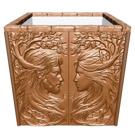 Köklü Hisler Temalı 3d Taş Rölyef Kaplama Seramik Saksı,  Üç boyutlu Süsleme Dekoratif Vazo