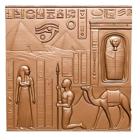 Mısır Piramitleri Temalı 3D Taş Tablo, Üç Boyutlu Rölyef Kabartma (55415)