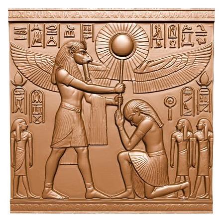 Antik Mısır Ra Temalı 3D Taş Tablo, Üç Boyutlu Taş Dekor (55411)