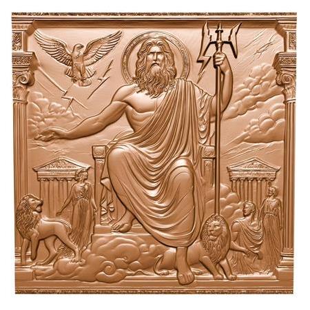 Zeus  3D Taş Tablo, Üç Boyutlu Taş Tablo (55186)