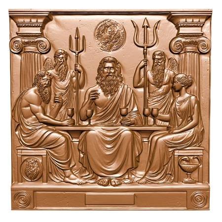 Zeus  3D Taş Tablo, Üç Boyutlu Olimpos Bas Relief Taş Tablo (55184)