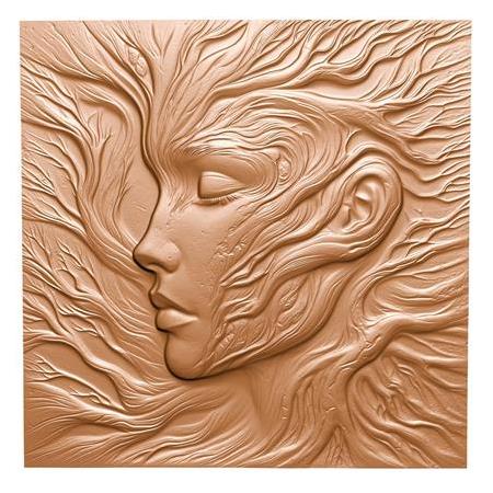 Köklü Hisler Temalı 3D Taş Tablo, Üç Boyutlu Dekoratif Rölyef Taş Kabartma (55192)