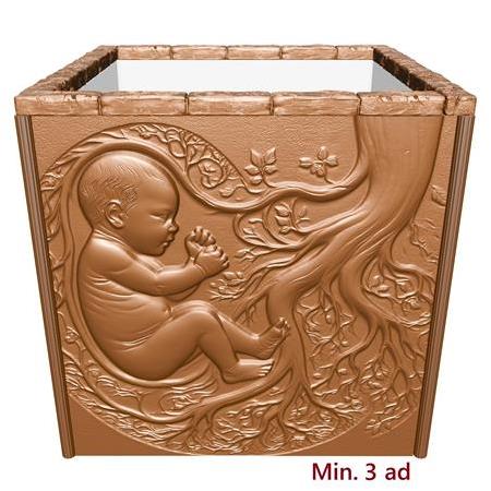 Sanantsal Temalı 3d Kaplama Seramik Saksı, Seçmeli 4 lü figür