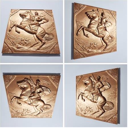 Atatürk Temalı 4'lü Set 3D Taş Tablo, 40x40 cm , Mustafa Kemal Atatürk Üç Boyutlu Tablo seti